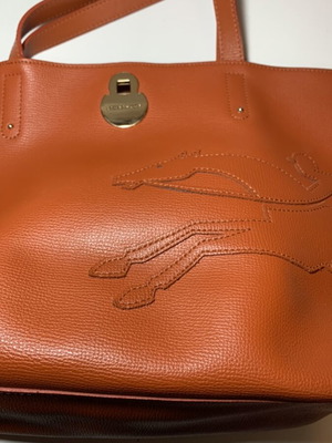 Longchamp δερμάτινη τσάντα ώμου μεταχειρισμένη