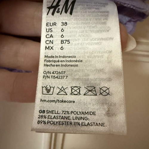H&M Lilac Bikini Top New, Size M 38 10