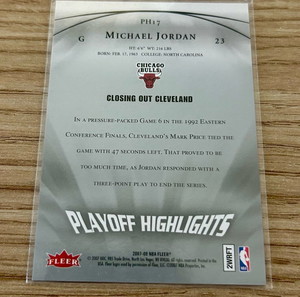 Κάρτα Michael Jordan Chicago Bulls NBA Playoff Highlights Fleer 2007