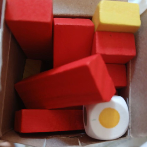 Mini Jenga color tumblin tower set used