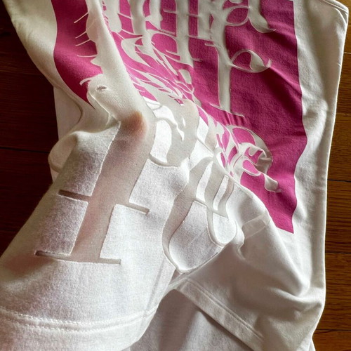 Top Gianfranco Ferre vintage with transparent details, like new, pink and white, size L