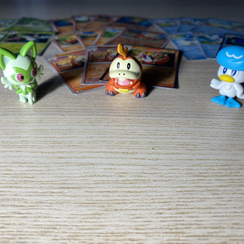 Pokemon Paldea Starters figures like new with Scarlet Violet TCG cards