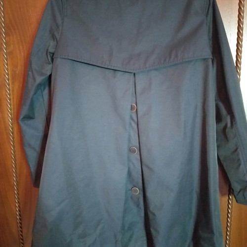 Women's trench coat dark blue A-line with hood like new