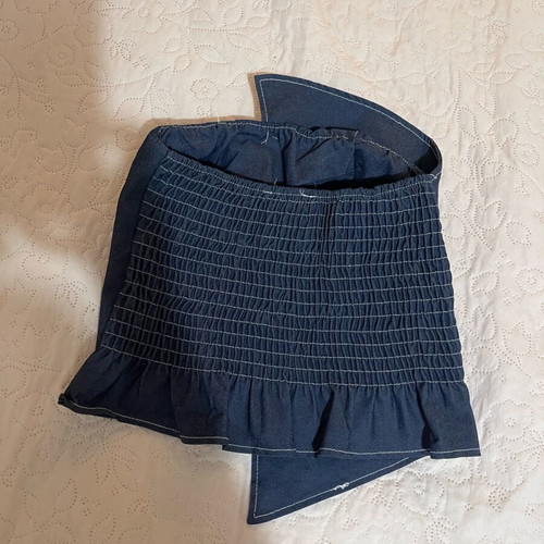 Denim skirt top set new with gold buttons
