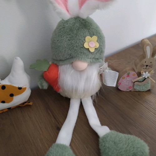 Easter decorations pack new with light-up bunny and handmade duck gift