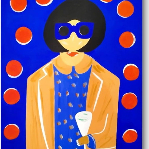 Painting on canvas acrylic pop art titled Kokteil new