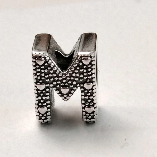 Pandora Silver Charm Letter M New