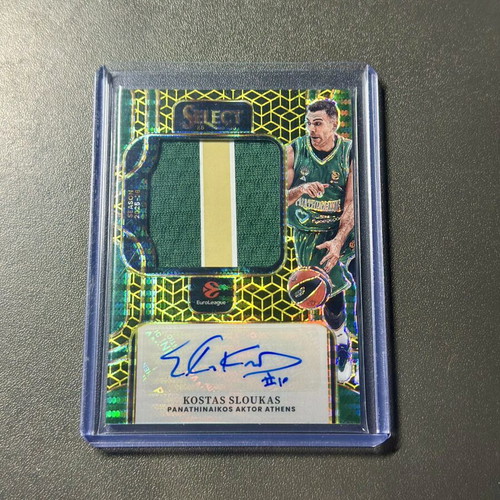 Kostas Sloukas Panini Select EuroLeague FOTL Gold Prizm Jersey Patch Autograph 10/10