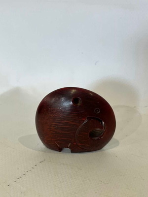Vintage Japanese wooden netsuke elephant 5x5