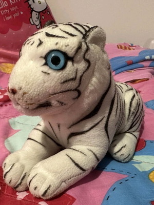 White plush tiger vintage used