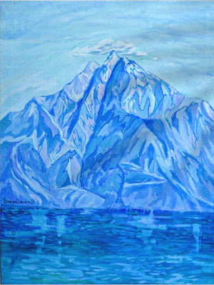 Mount Athos oil painting on canvas made to order 80x60 cm