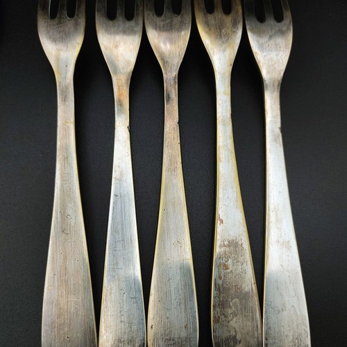 Vintage 60s spoons and forks used, set of 9 pieces