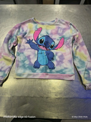 Stich sweatshirt for girls 6-8 years like new, multicolored