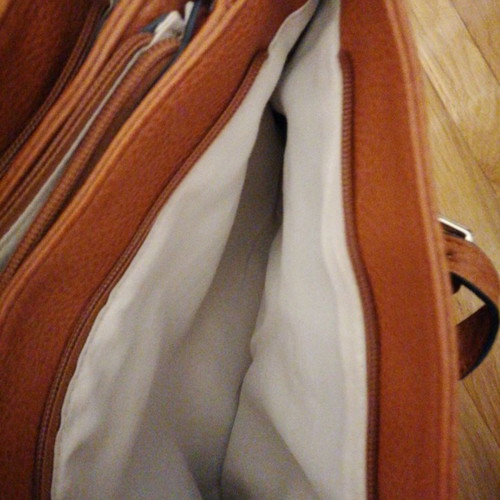 Shoulder bag new, tan brown, with 3 compartments and side loops