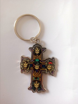 Guns N' Roses Keychain 2014 with Liquid Glass, New, Silver