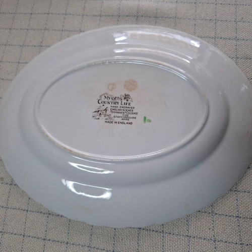 Myotts Country Life oval serving platter vintage used 29x23 cm
