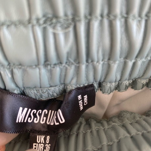 Missguided leather pants like new, gray turquoise, size S