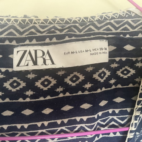 Zara boho dress used, navy blue with ethnic patterns