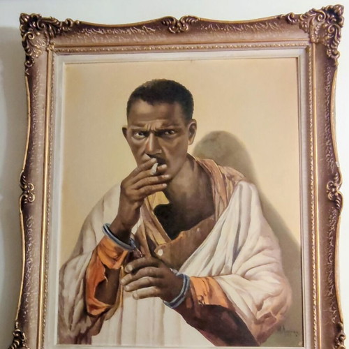 Authentic unique oil painting on wood like new