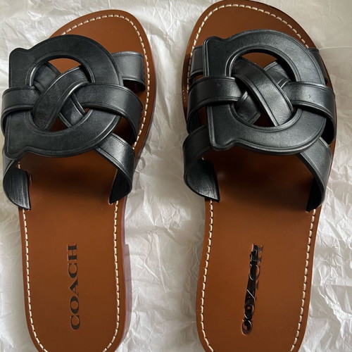 Coach women's leather sandals new, black and brown, size 37