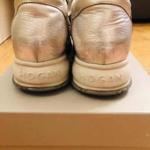 Hogan silver sneakers used, size 37