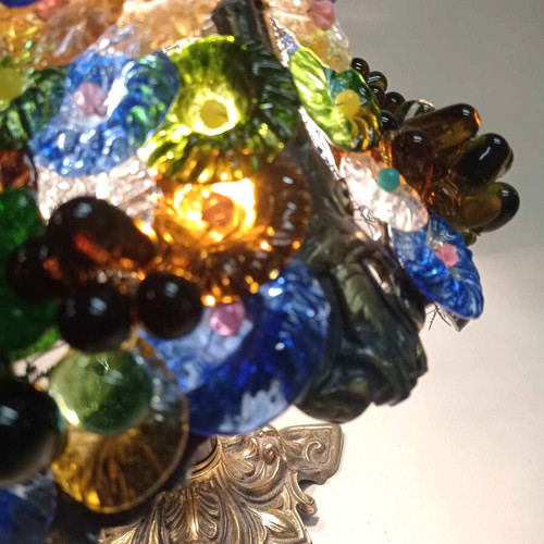 Παλιά επιτραπέζια λάμπα Murano Art Glass ιταλικής τέχνης δεκαετίας '50 σε άριστη κατάσταση