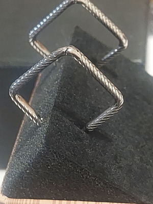 Square earrings A.L.E. silver new