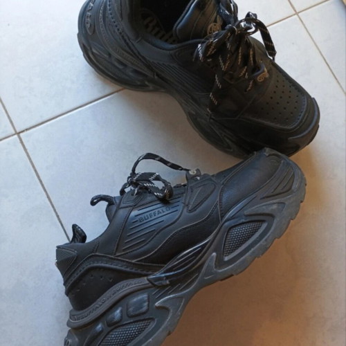 Buffalo black chunky platform sneakers, size 40