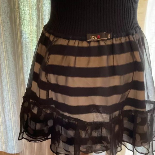 Vintage knitted mini skirt Iceberg like new, black and white