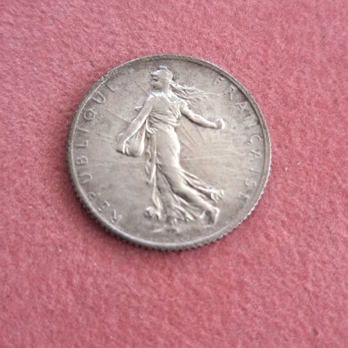France 1 Franc 1915 silver coin used