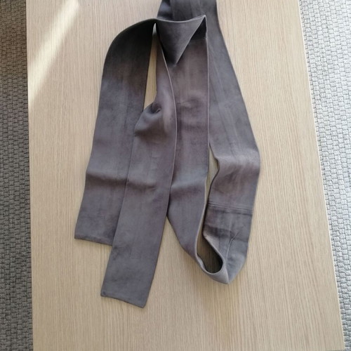 Genuine suede leather belt new, gray, adjustable