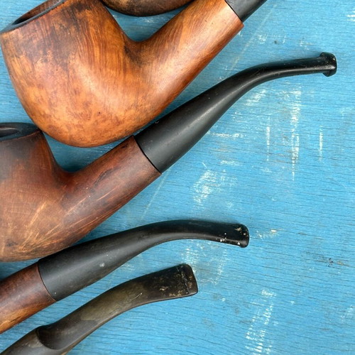 Briar Tobacco Pipes used, vintage lot of 7, various designs