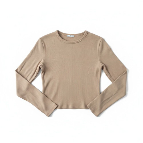 Bershka Rib Top Beige size M like new