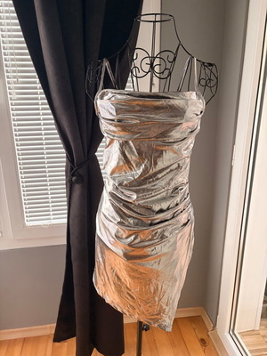 Disco dress, silver, size S