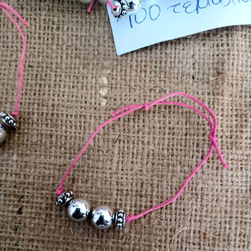 Baptism witness bracelets for girl, pack of 100 with metal beads