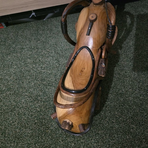 Wooden handmade motorcycle like new, 46 centimeters