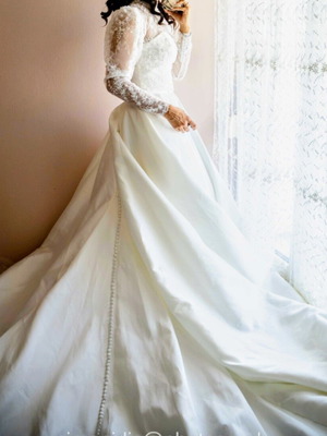 Satin Mikado wedding dress 3 in 1 like new, size M, white