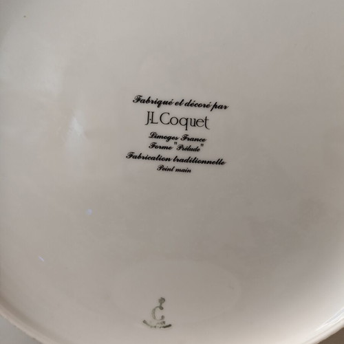 JL Coquet porcelain plates handpainted, set of 10, used