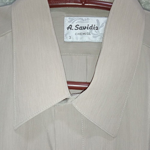 Men's Long Sleeve Shirt size L like new, beige viscose