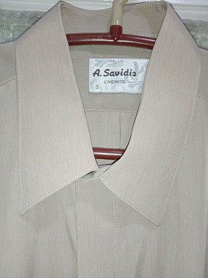 Men's Long Sleeve Shirt size L like new, beige viscose