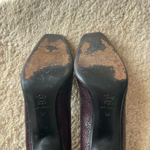 Di Sandro women's leather pumps used, vintage snake skin style