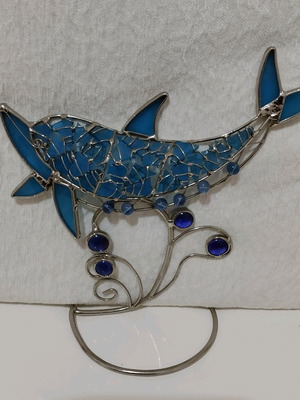 Stained glass dolphin like new handmade decoration