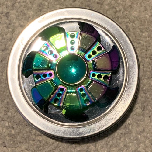 Fridget spinner used, rainbow holographic, with box