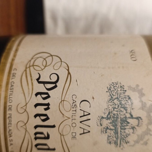 Vintage Castillo Perelada Cava Extra Seco bottle 1980s new
