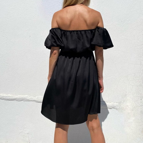 Satin dress, size S, black