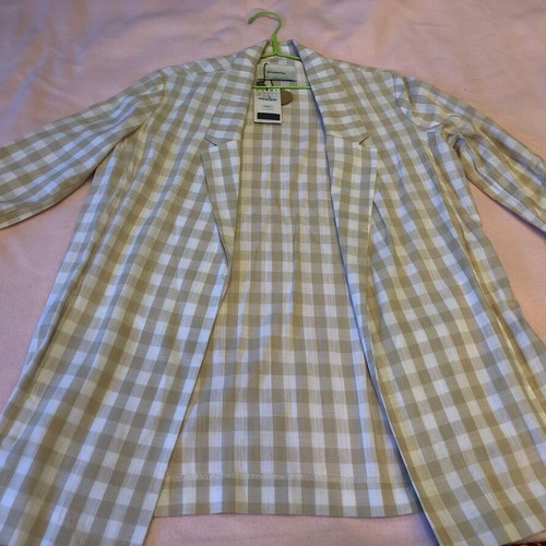 Checked long jacket Stradivarius new, size L