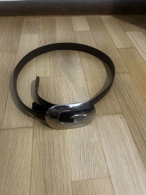 Belt dark brown like new with silver buckle size 100