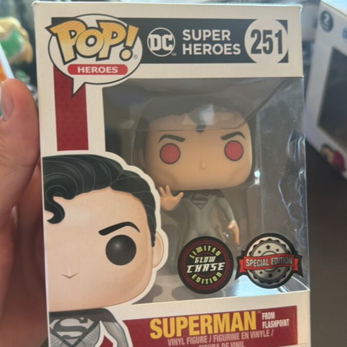 Funko Pop Superman Chase vinyl figure used with box damage