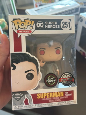 Funko Pop Superman Chase vinyl figure used with box damage