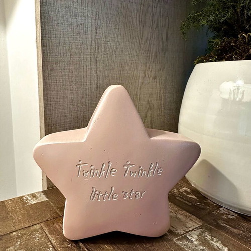 Vintage pink star-shaped piggy bank new